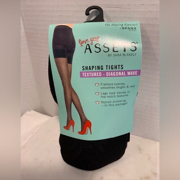 Spanx Assets sz 4 Black Textured Diamond NetTights Style 2404 NWT lot of 5 - Picture 5 of 13
